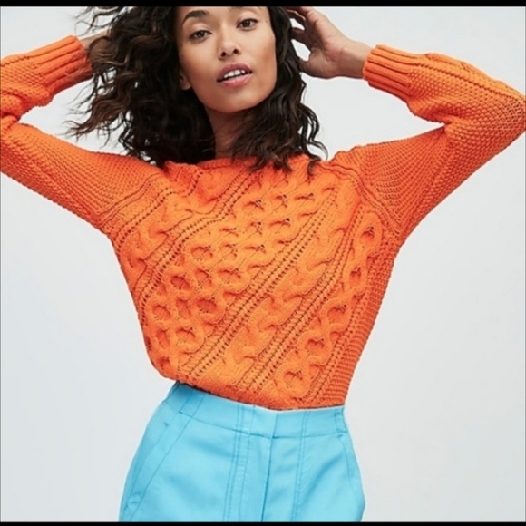 J. Crew Sweaters - NWT J CREW ORANGE CHUNKY SWEATER
